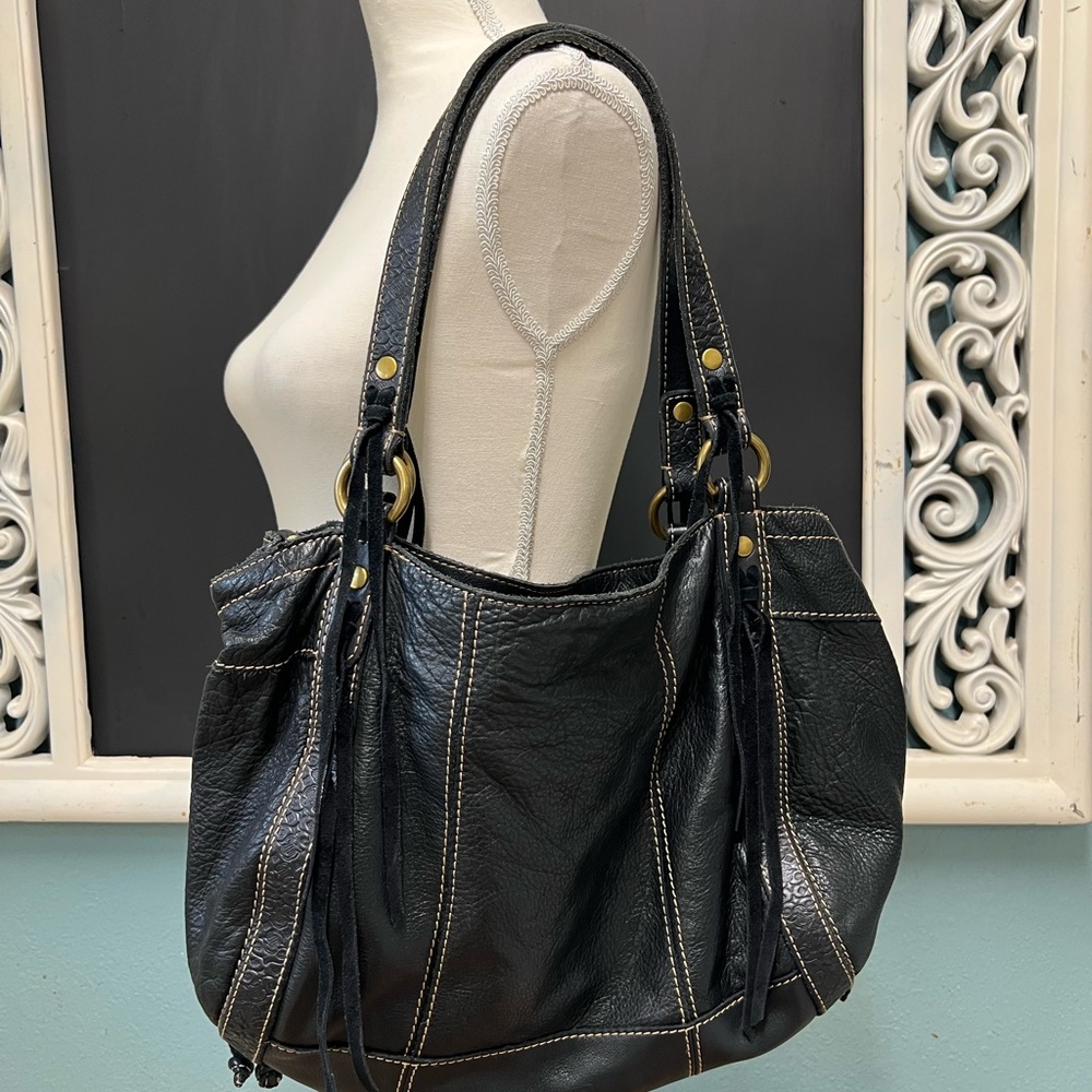 Lucky Brand Vintage Boho Black Leather shoulder bag